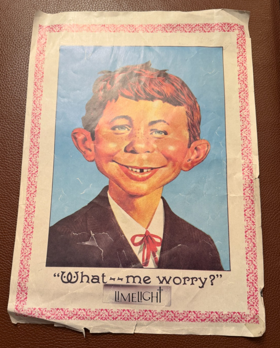 Mad Magazine Alfred E. Neuman 1985 Limelight nightclub NYC invitation Poster RAR