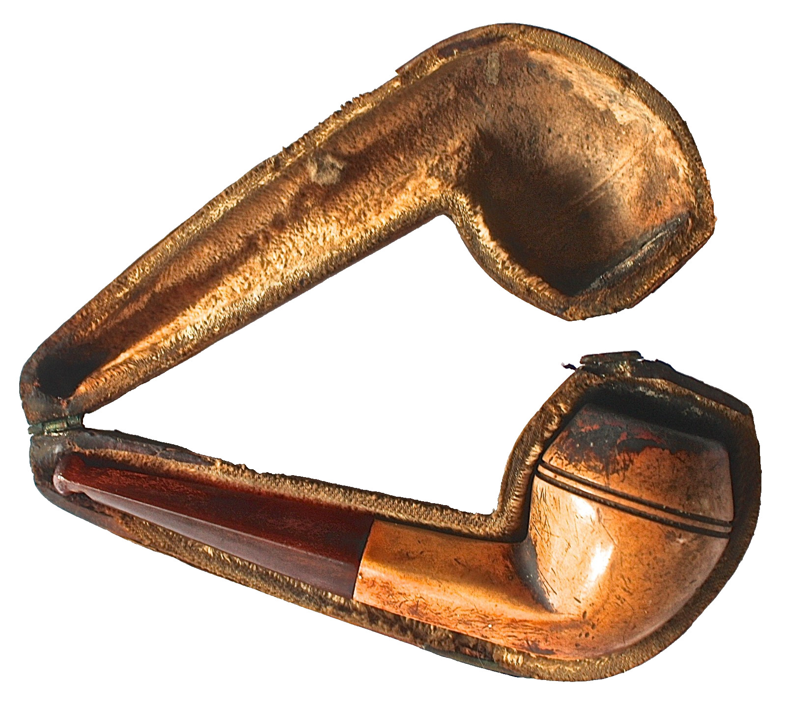 Vintage Unbranded Briar Tobacco Pipe Shape in Old Case