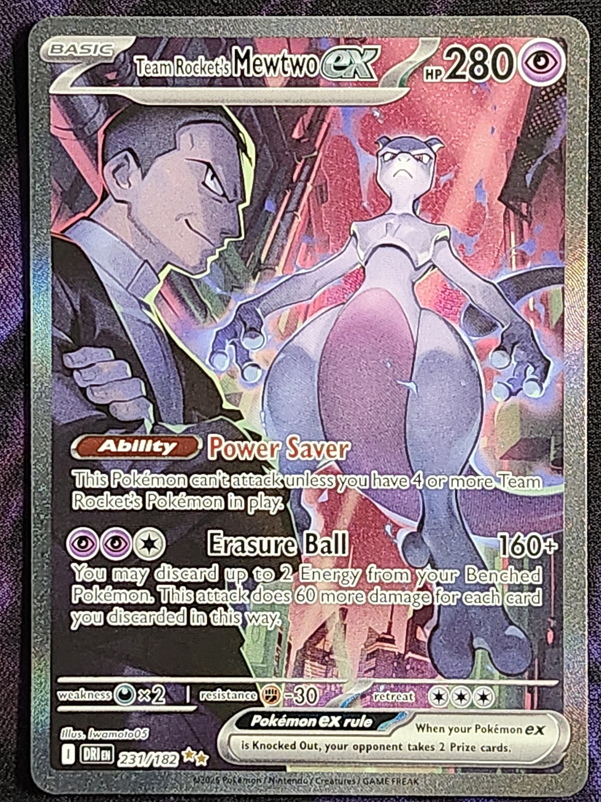 Pokemon Team Rocket's Mewtwo EX 231/182 (LP) Destined Rivals DRI