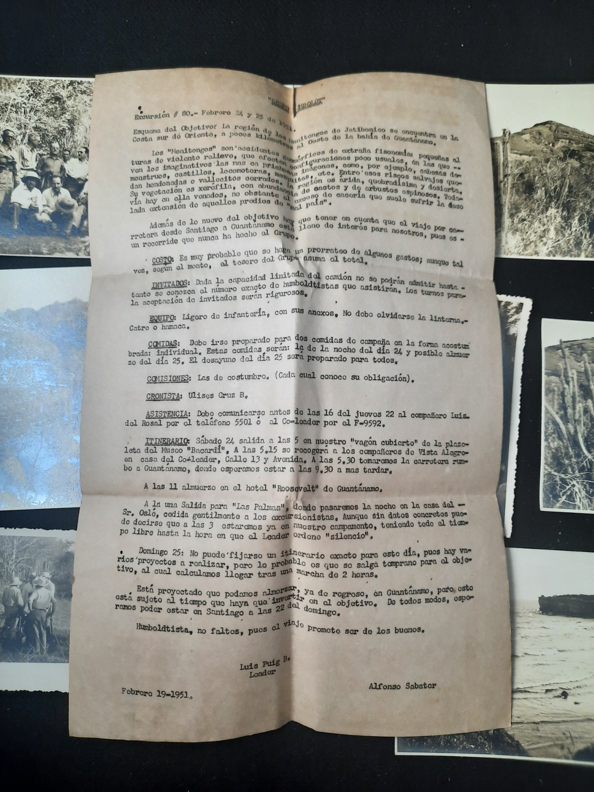 1951 CUBA Photo Archive Mangos de Baragua Exploration-Exposition Science