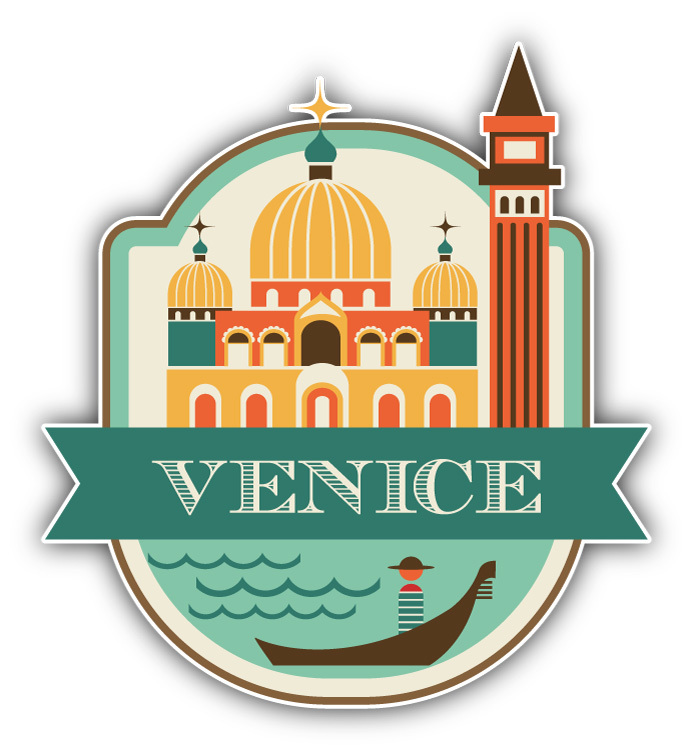 Venice City Italy Travel Emblem Car Bumper Sticker Decal 5\