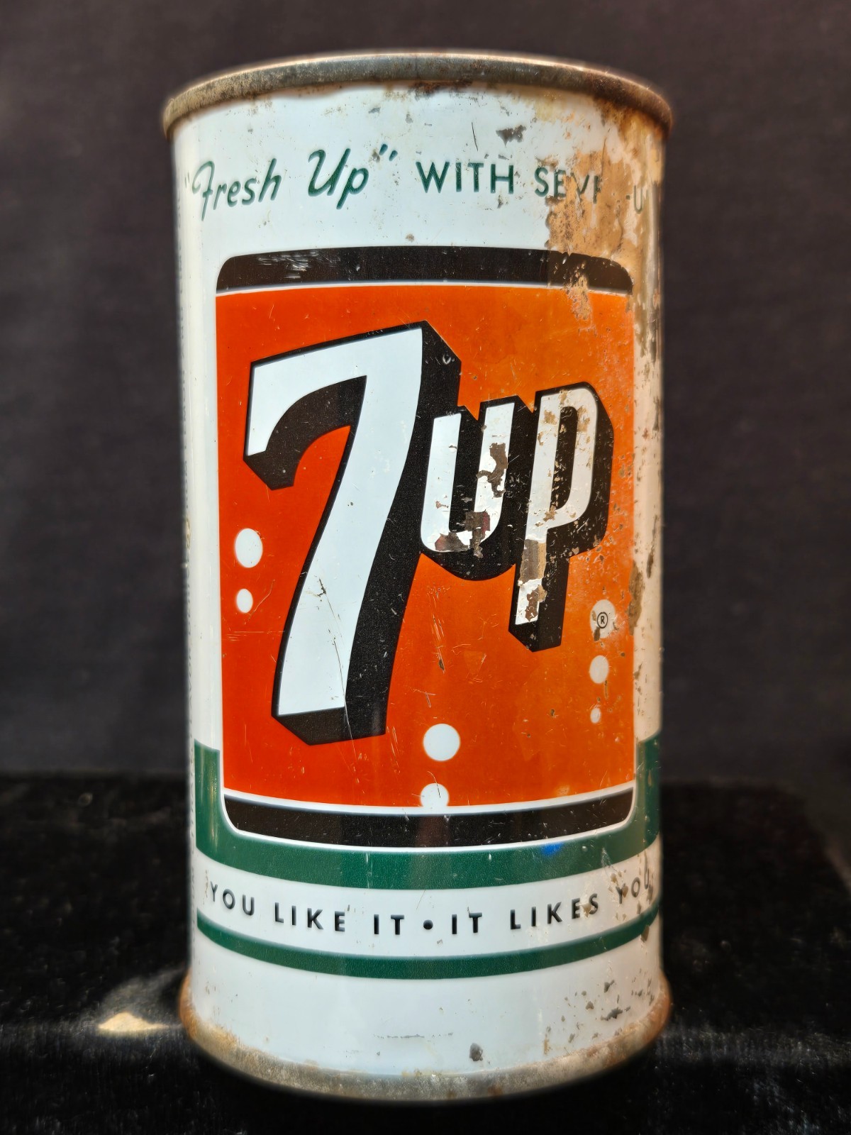 7UP - LATE 1950'S - 12OZ FLAT TOP CAN - ST. LOUIS