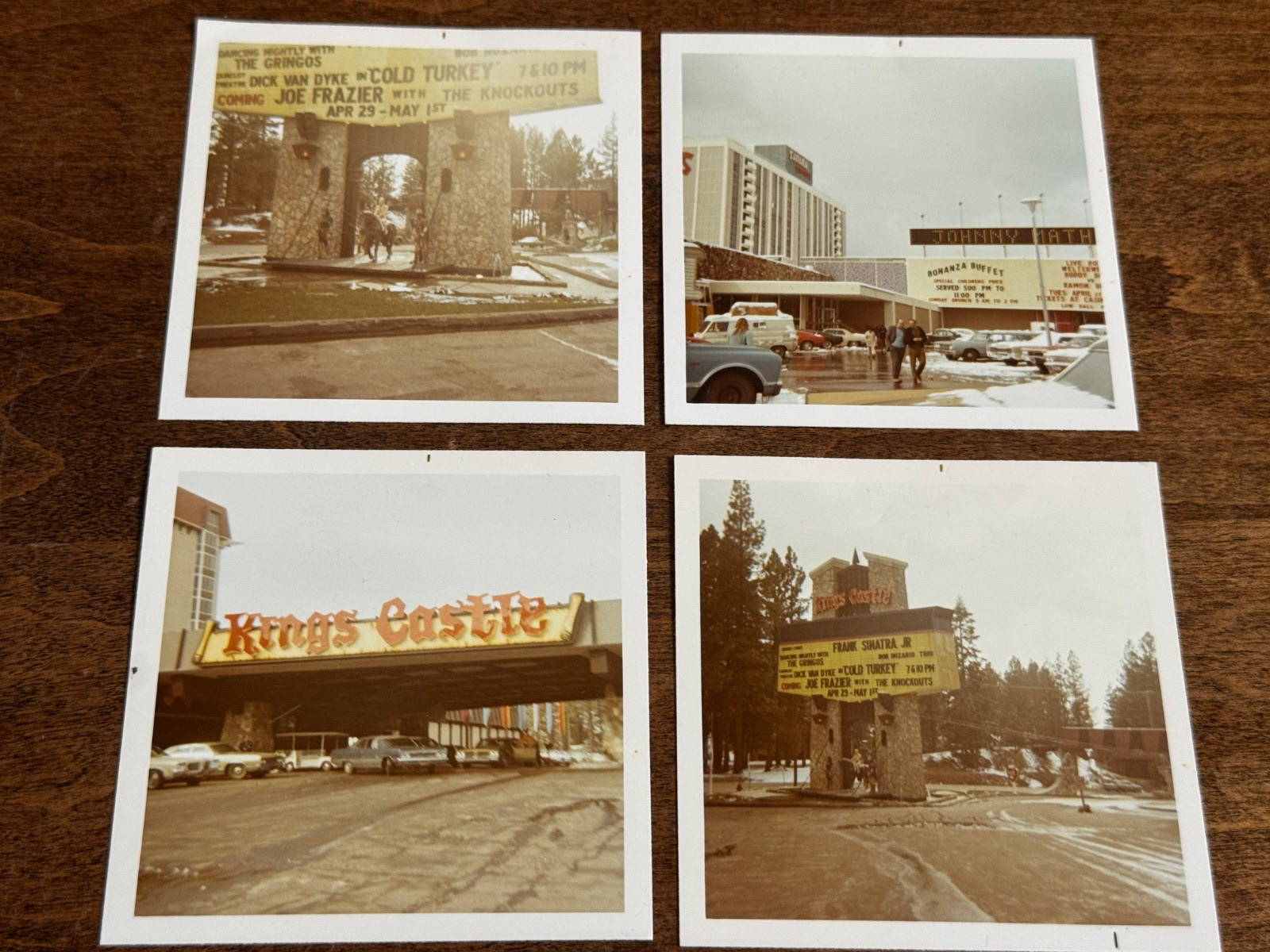 1971 KING\'S CASTLE NORTH LAKE TAHOE CASINO 4 PHOTOS SINATRA JR JOHNNY MATHIS