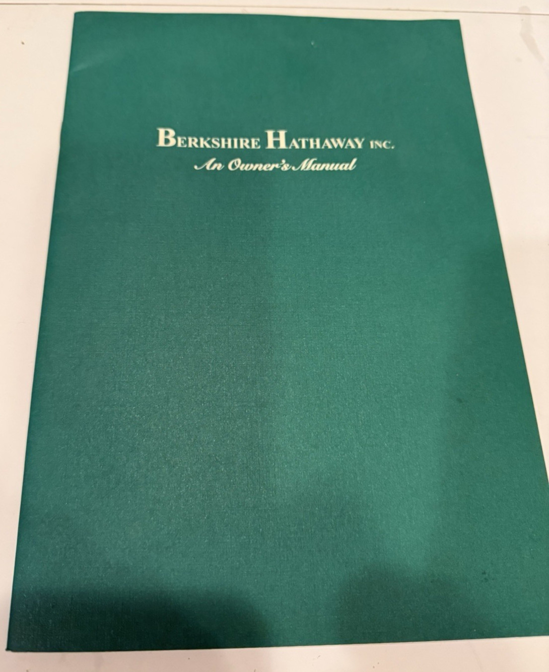 Berkshire Hathaway An Owner’s Manual 1996 Printing
