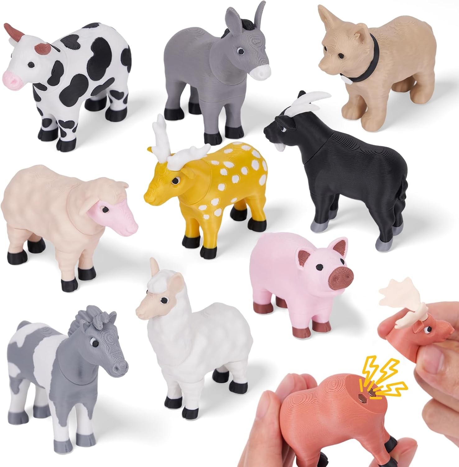 Cessfle 40 Pieces Magnetic Farm Animals Toys Play Set, Fun and Educational Mi...
