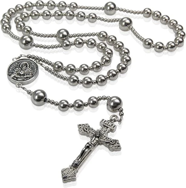WWI Replica Rosary Beads Catholic, Stainless Steel