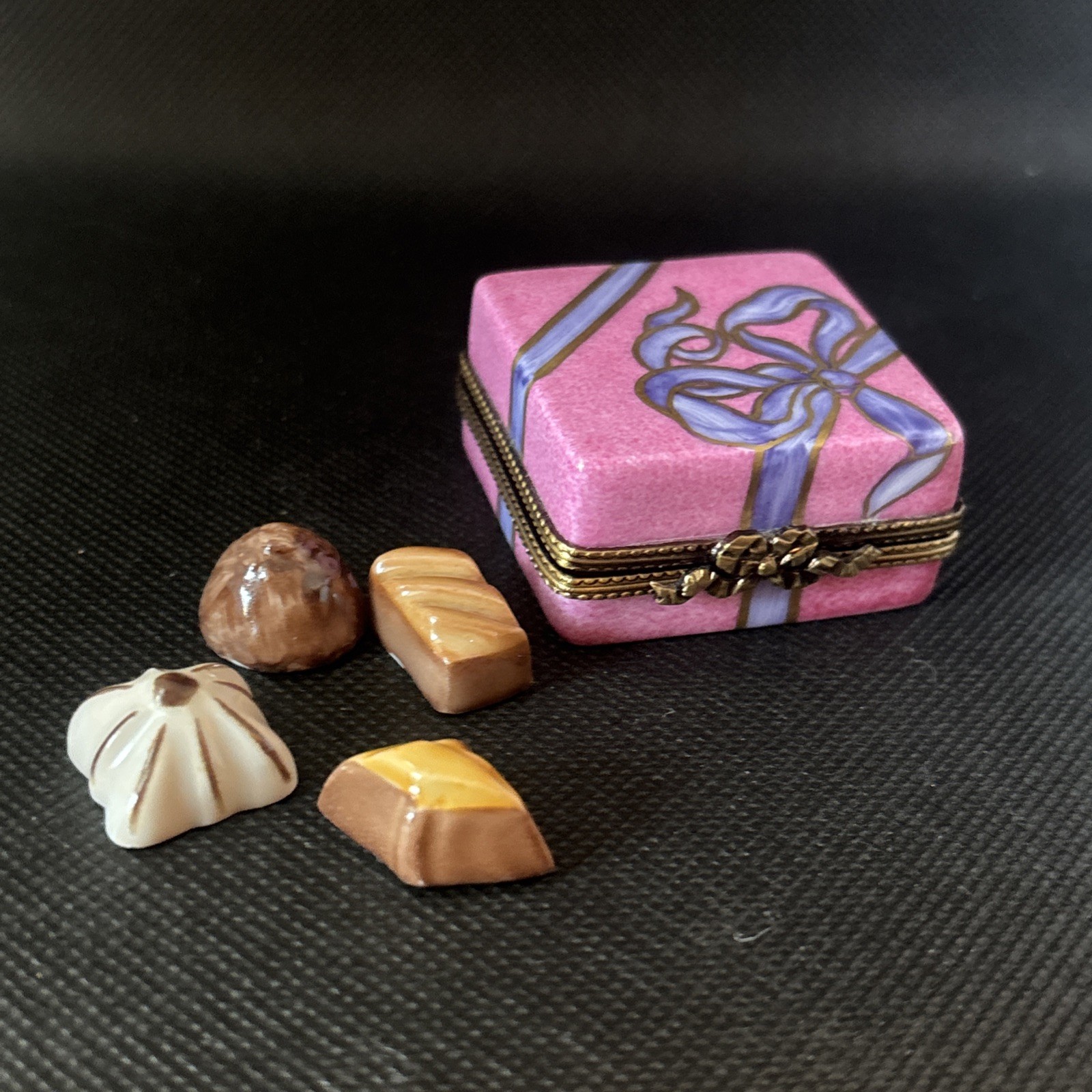 Limoge Pink Bakery Box With Goodies Trinket Box
