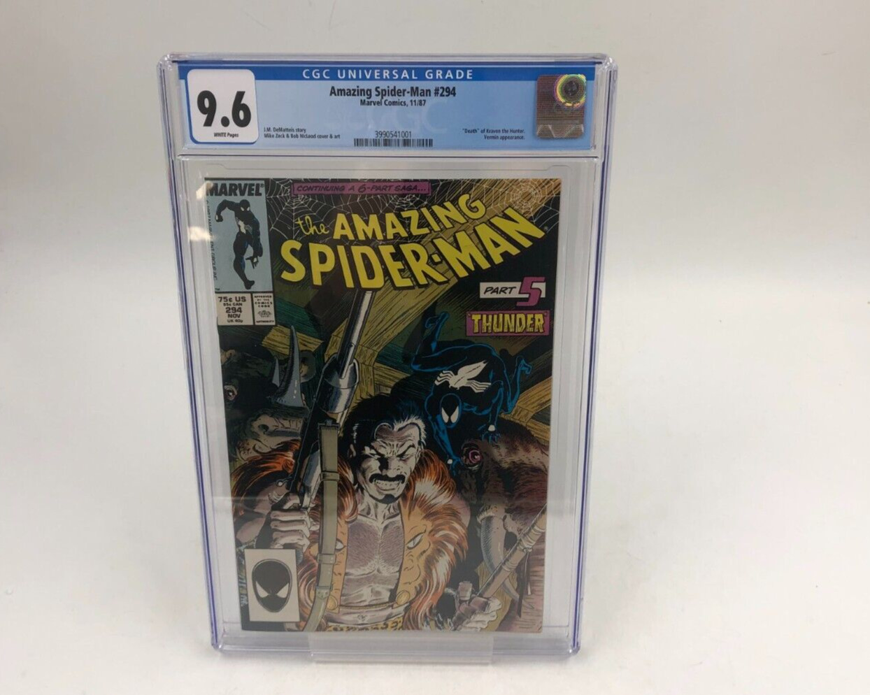 Amazing Spider-Man #294 CGC 9.6 Marvel Comics Kraven the Hunter Marvel 1987