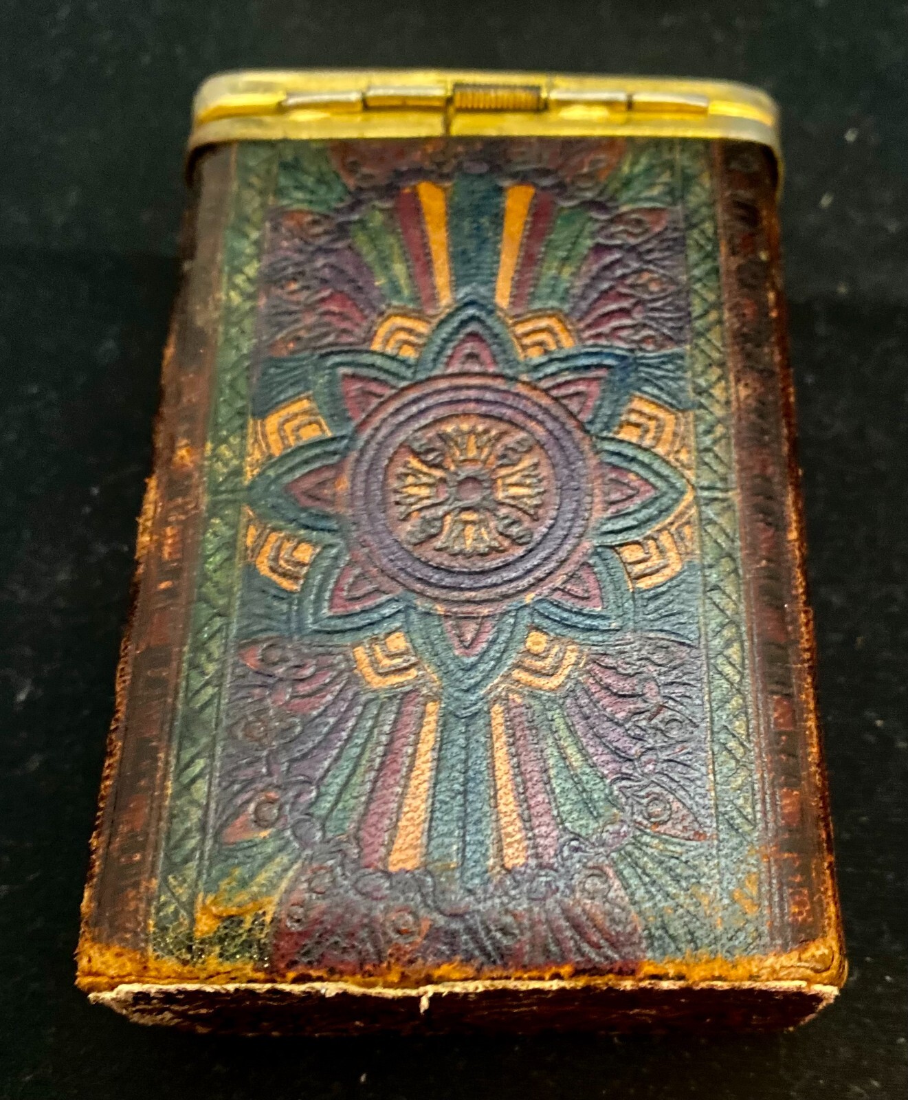 VTG ITALIAN A. ANTINORI ROMA LEATHER CIGARETTE CASE HOLDER, ART DECO c1925 g