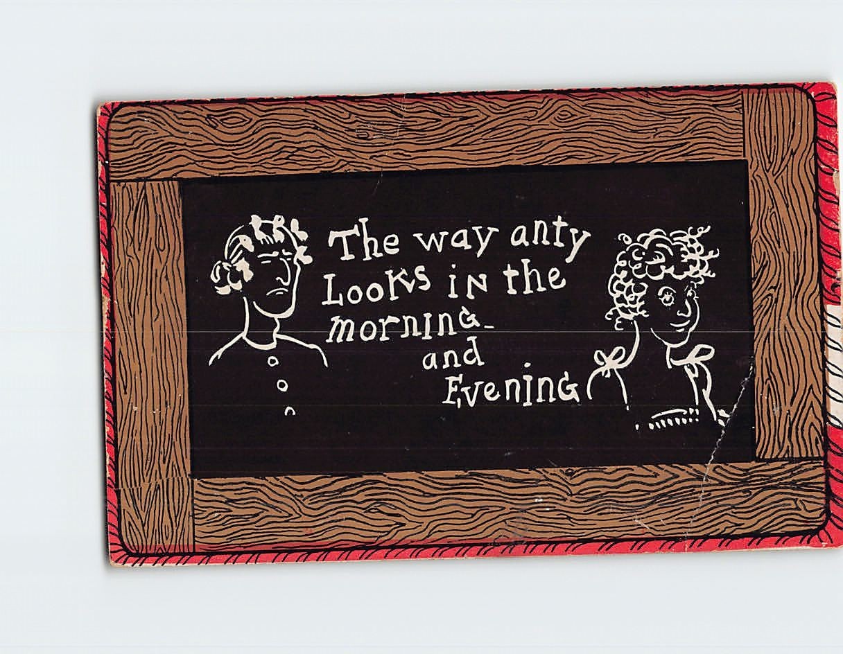 Postcard The way anty Looks in the morning and Evening with Comic Art Print