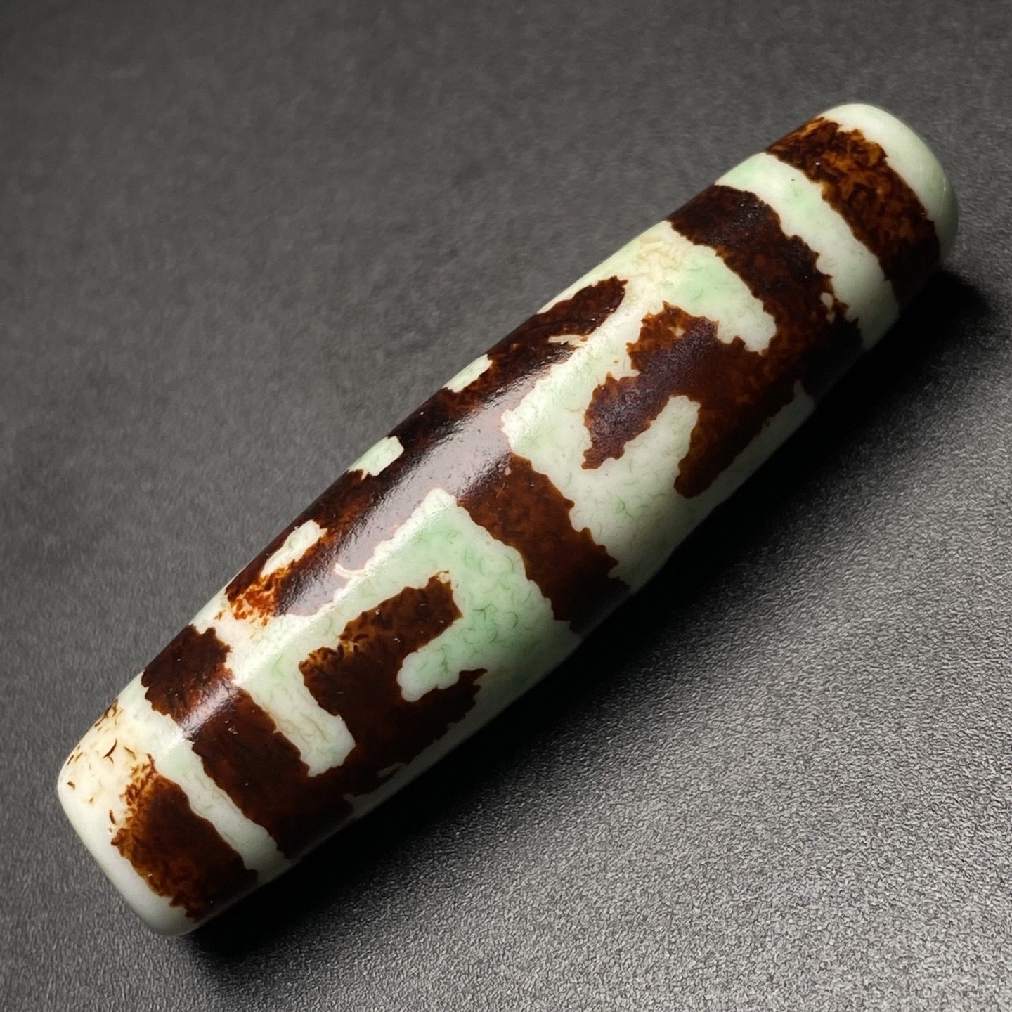 Tibet Returned Aged Ritual Dzi Bead High-Oil Patina Barley Offering A294