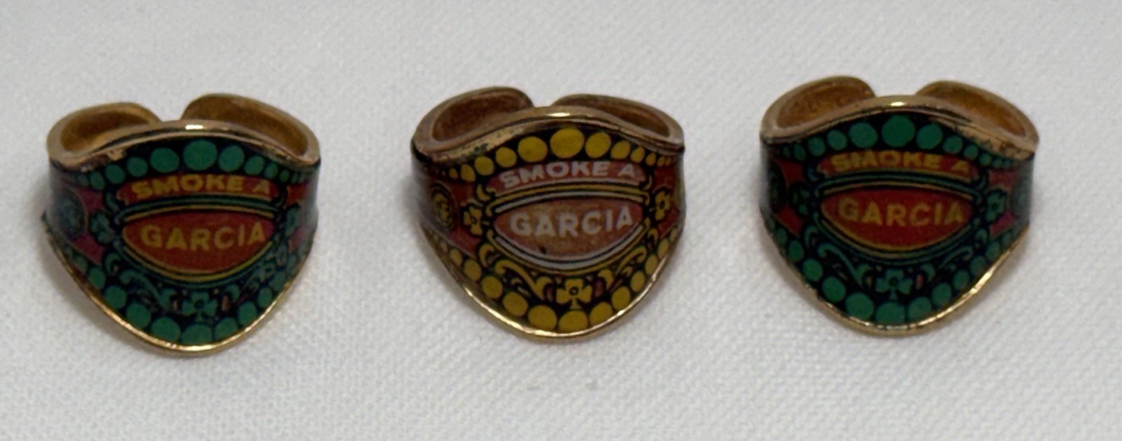 RARE Vintage Mid Century Paper Label Cigar Band Ring Garcia Tobacco Advertising