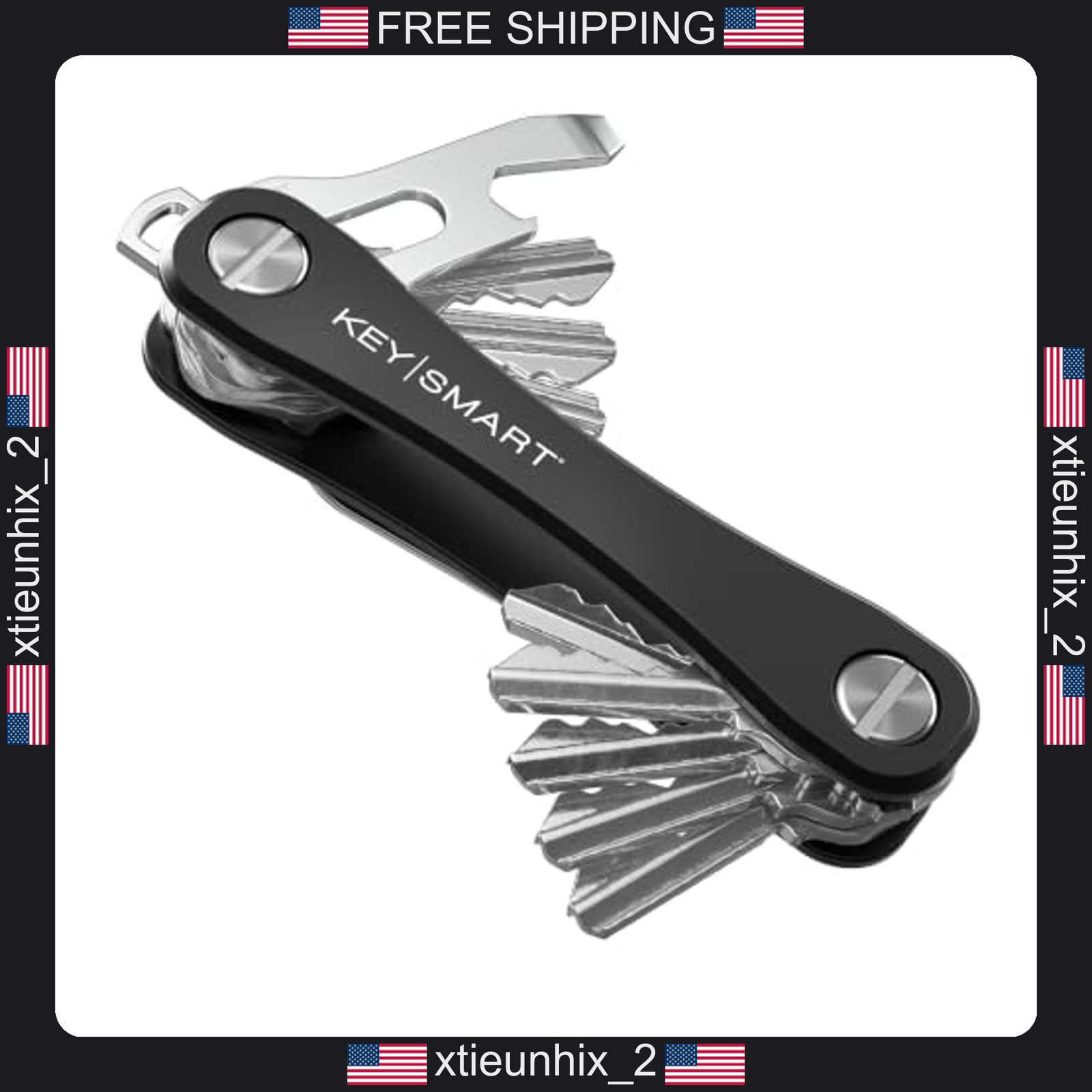 KeySmart Rugged Key Organizer with Bottle Opener and Pocket Clip, Holds Up