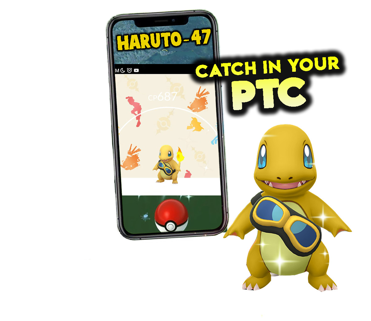 Pokemon Shiny Charmander Goggles with special background Catch in your P T C Pokemon Shiny Charmander Goggles with special background Catch in your P T C