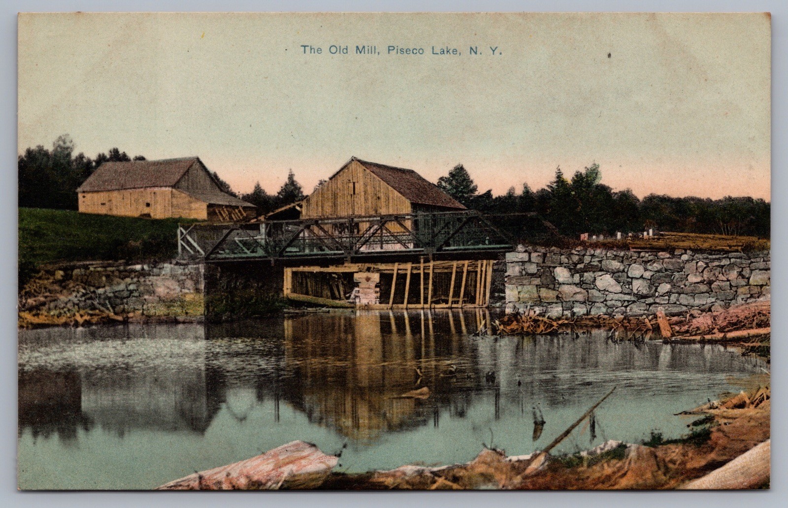 The Old Mill Piseco Lake NY Adirondacks Adirondack Mountains Postcard P4