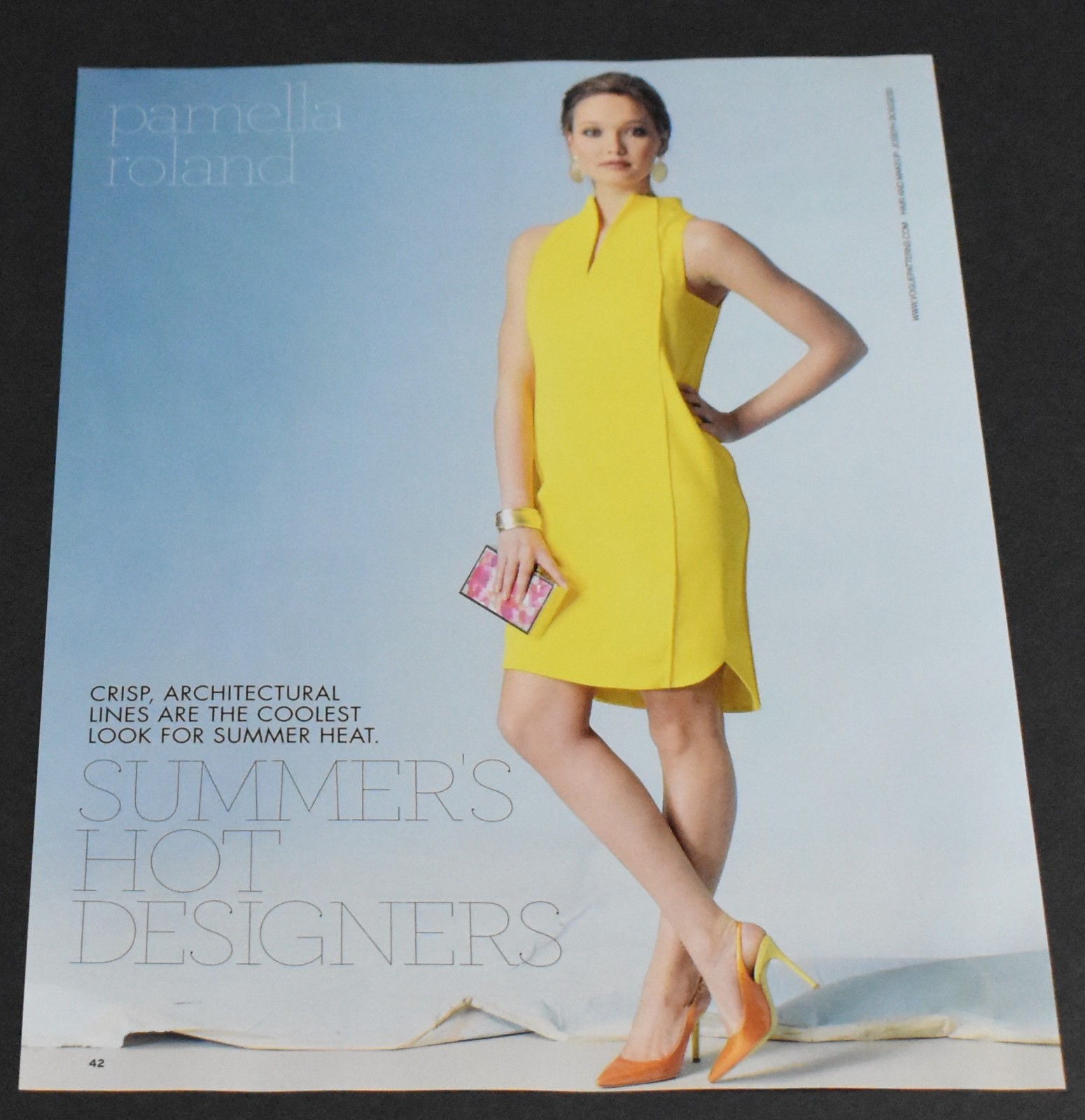 2015 Print Ad Fashion Lady Legs Heels Blonde Gorgeous Pamella Roland Dress HTL