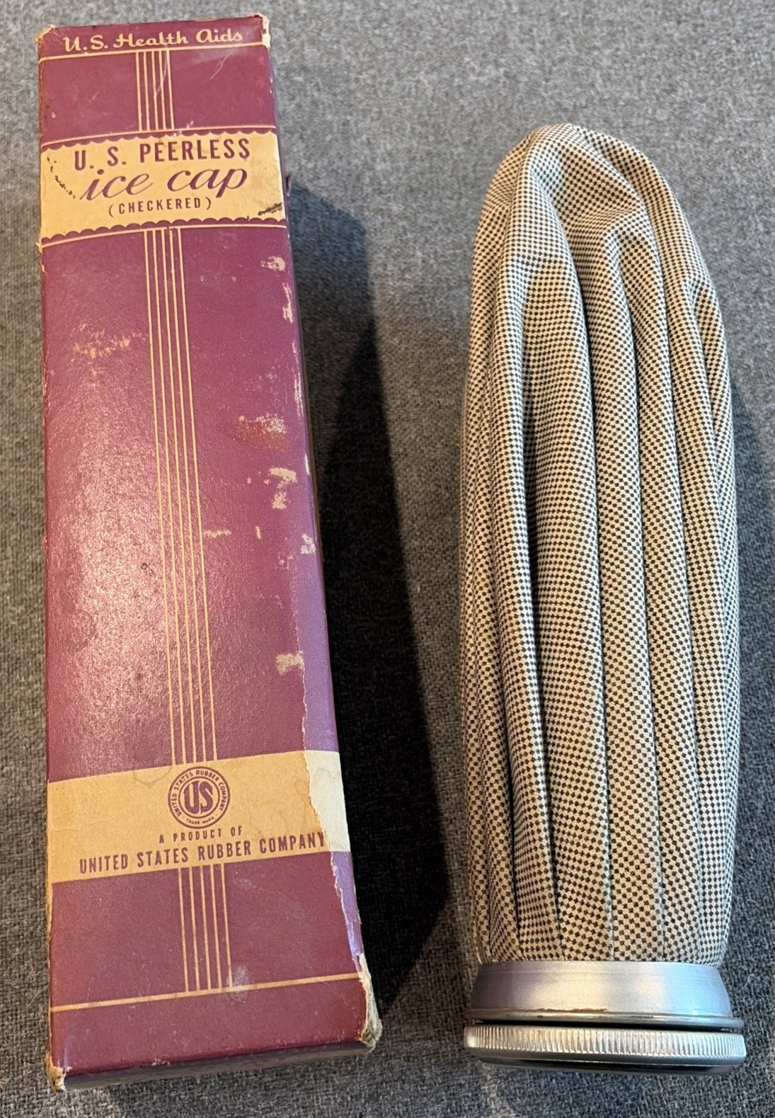 Vintage U.S. Peerless Checkered Ice Cap ~ SIZE 12 