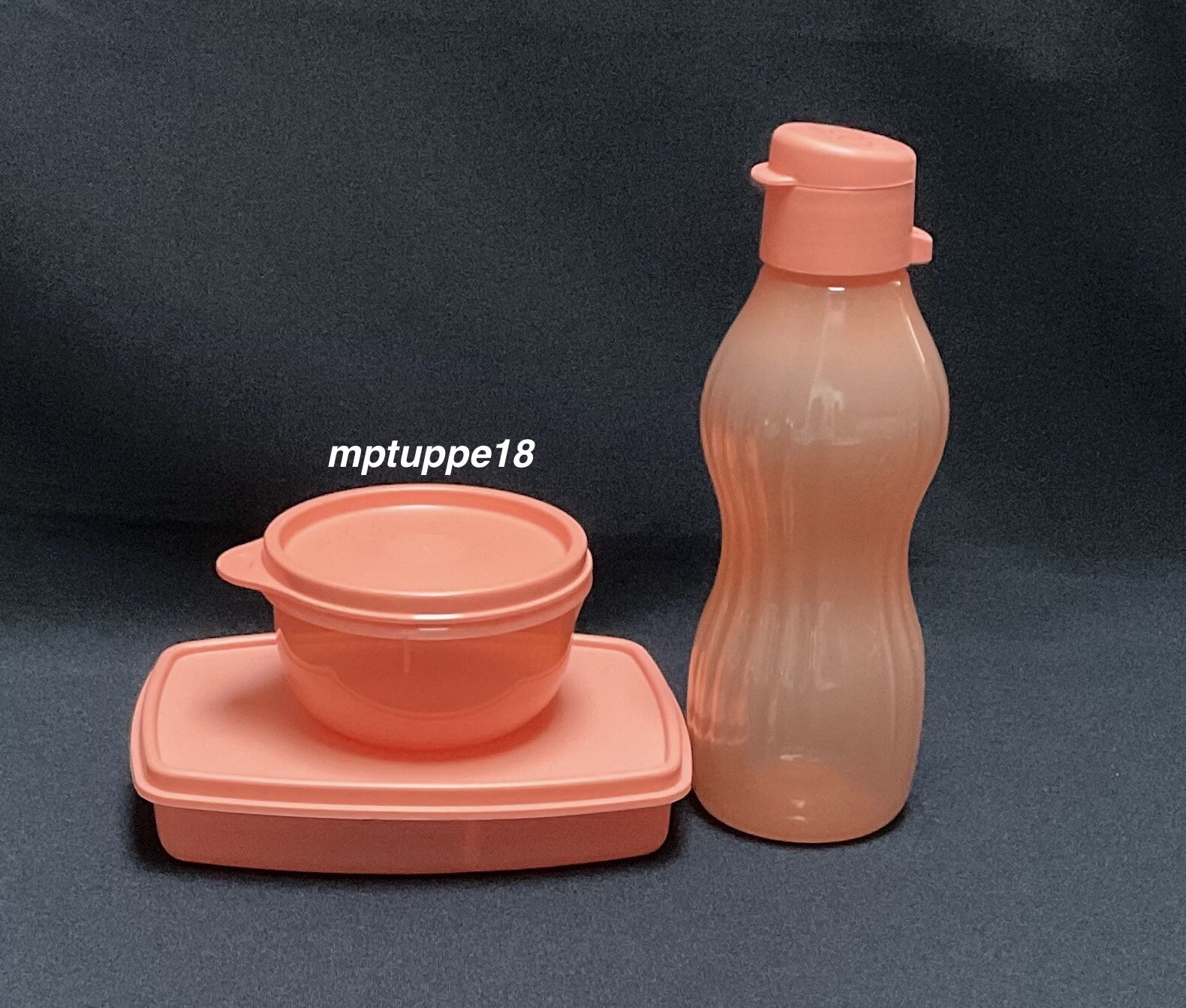 ✅ Brand New Tupperware Side-by-Side Lunch Set  Of Three ~ Orange*