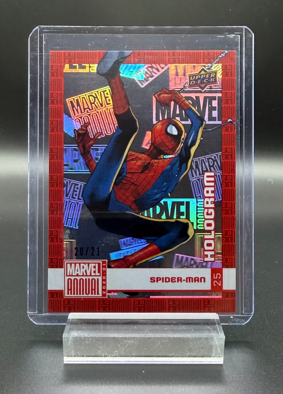 2020-21 Upper Deck Marvel Annual Foilboard Hologram #25 Spider-Man #20/21 SSP