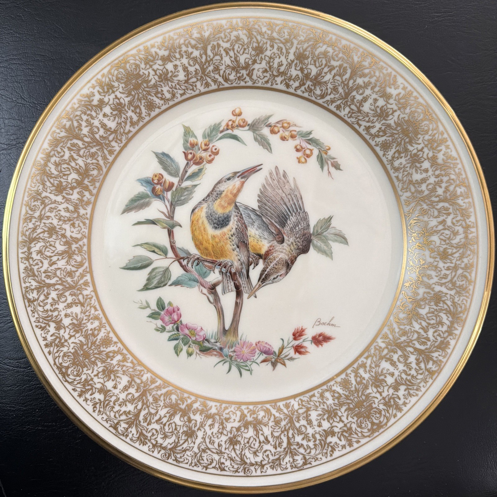LENOX 1973 Boehm Birds Limited  Edition Collector Plate MEADOWLARK