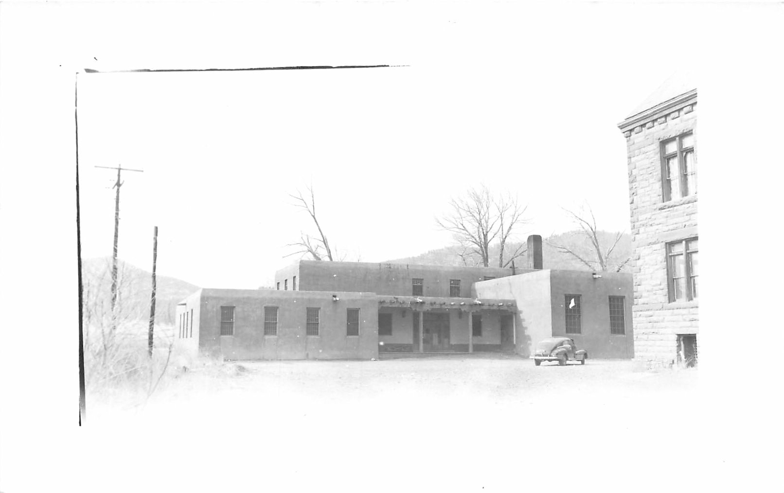 H85/ Mora New Mexico RPPC Postcard c1940s Court House Building 227
