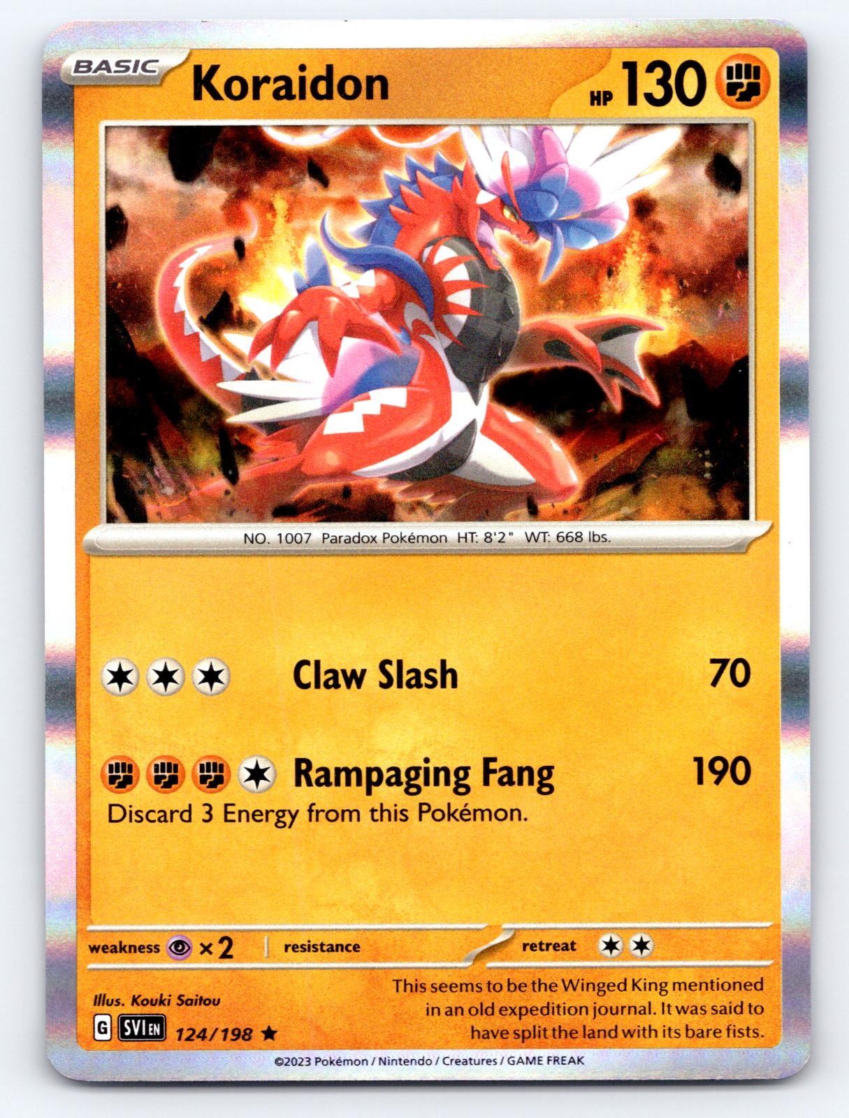 Koraidon 124/198 Rare Scarlet & Violet Pokemon Holo Near Mint
