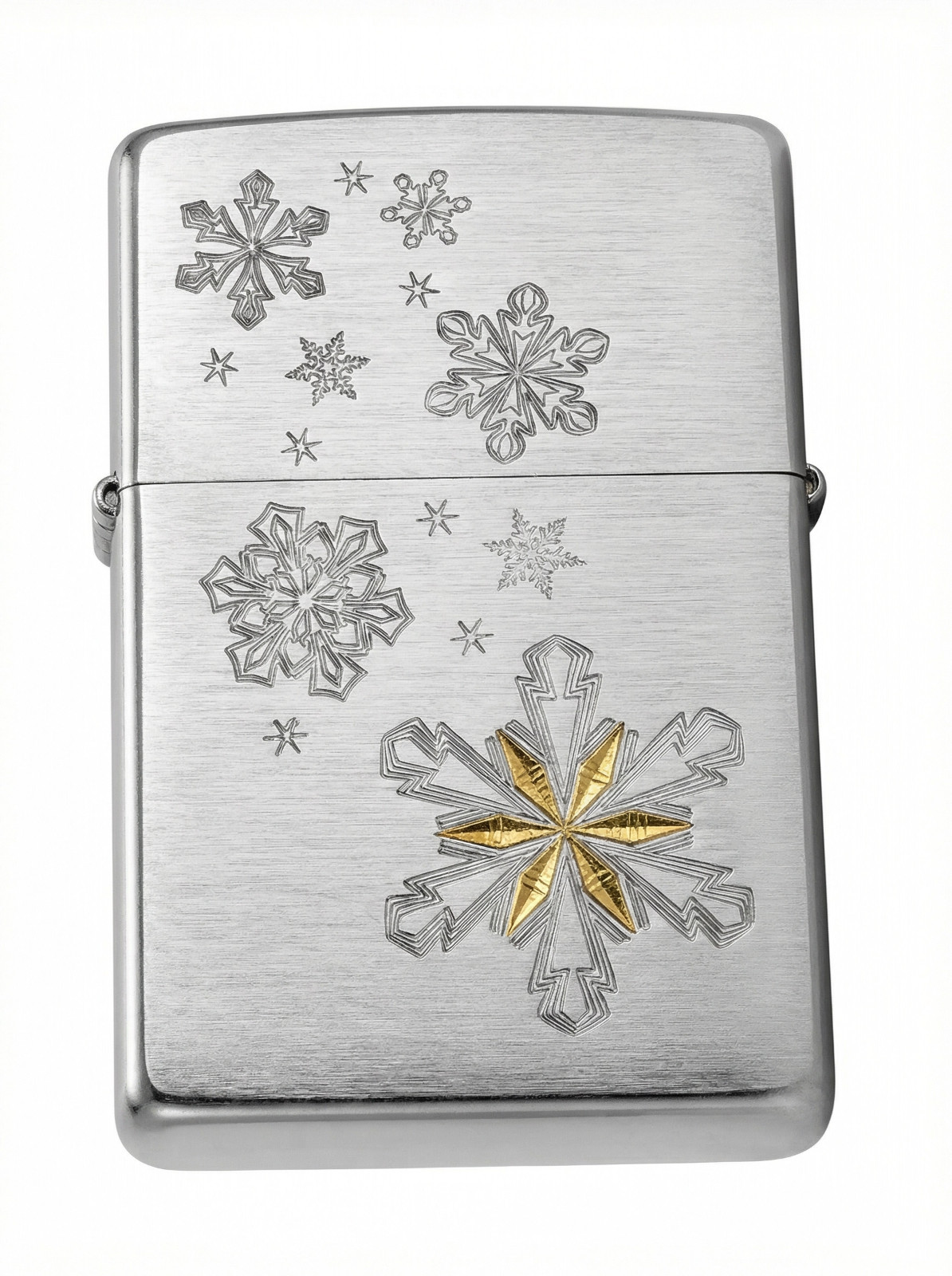 Zippo Ice and Gold - Laser Carved with Gold Inlay - One of a Kind Design