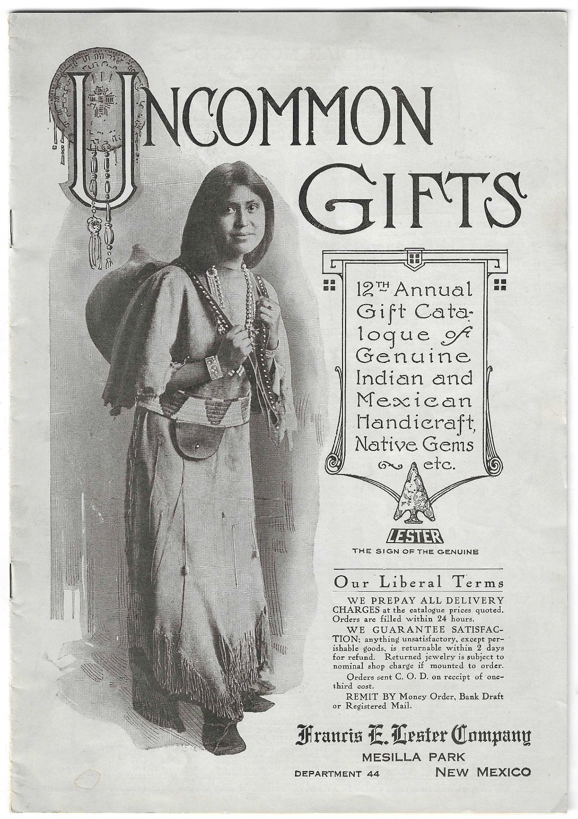 Antique Francis E. Lester Native American Gift Catalog Mexican Illustrated NM