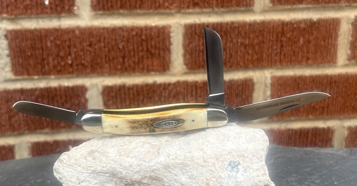 VINTAGE CASE XX USA 1 DOT 1979 BRADFORD SCROLL STAG STOCKMAN KNIFE 5318 NOS MINT