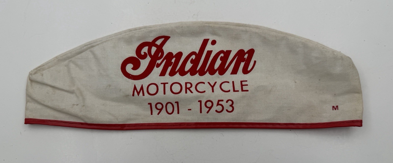 Vintage Indian Motorcycle Skull Cap Cloth 1970s? SHIPS FREE IN USA Size M