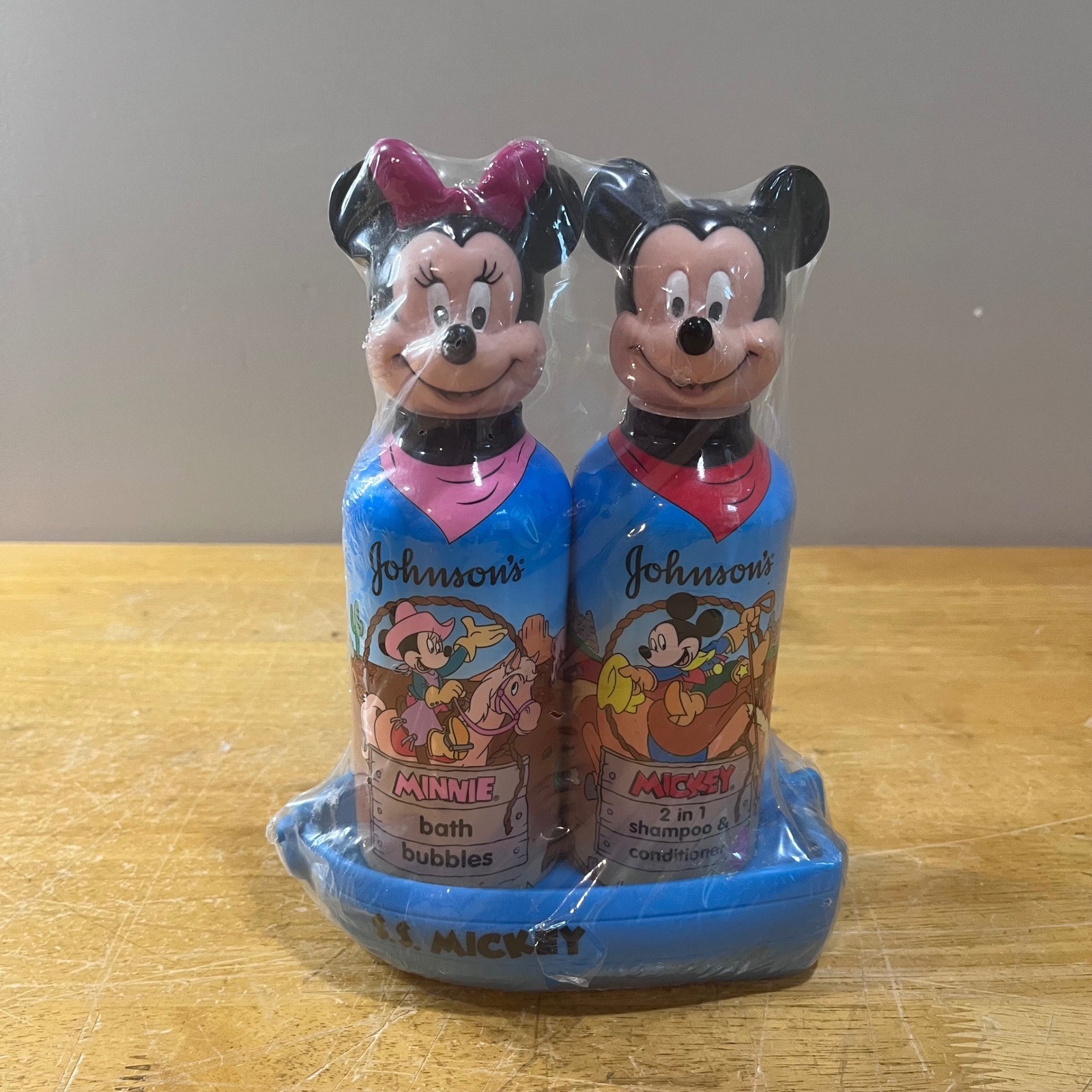 Vtg Johnson's Mickey & Minnie Mouse Bath Set Shampoo Bubble Bath S.S. Mickey