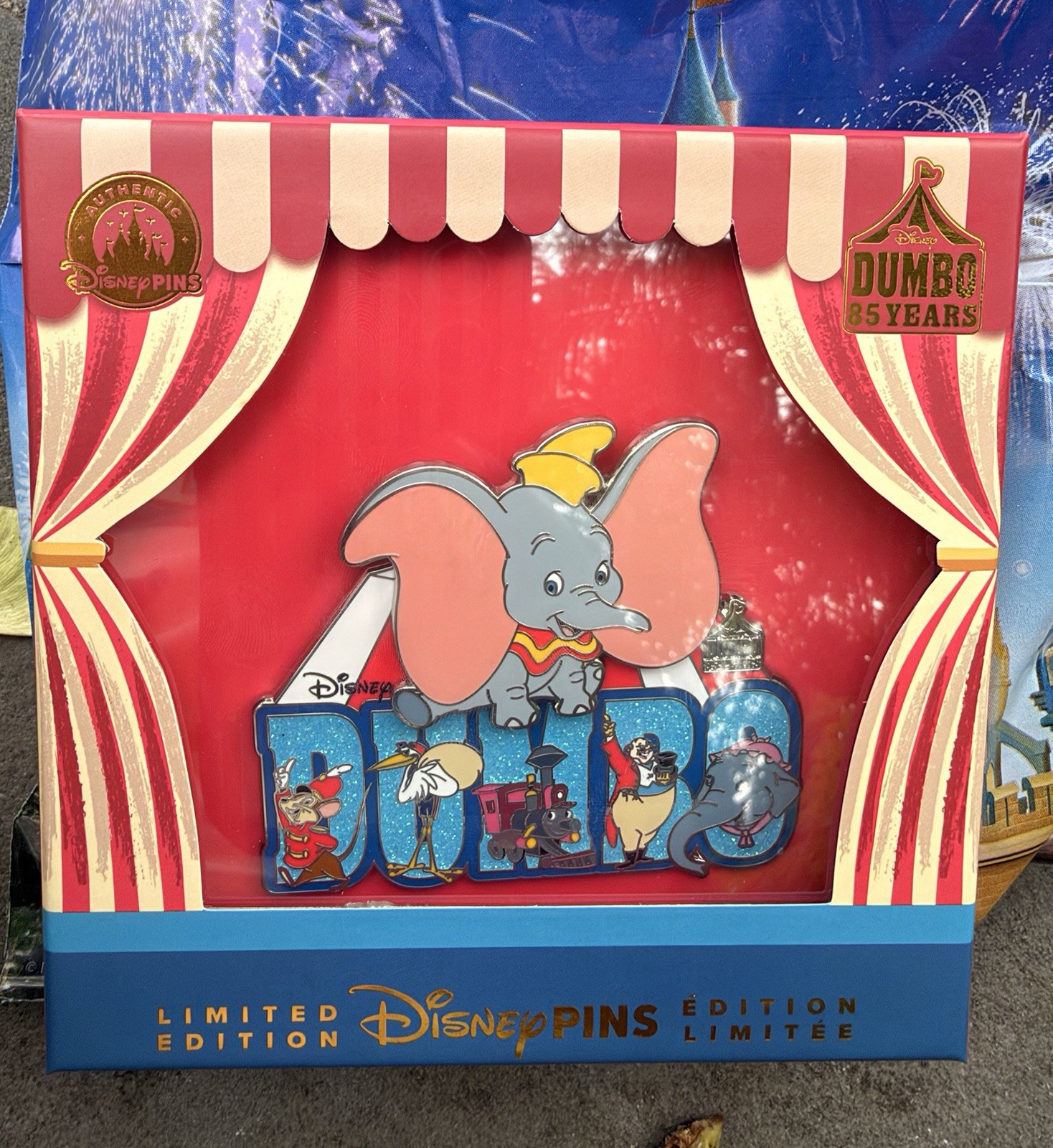 Disney Parks WDW Dumbo 85th Anniversary Mini Jumbo Pin LE 4000 Pin-on-Pin 2026