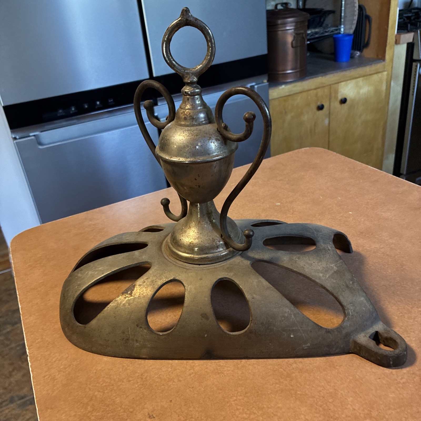 Antique Victorian Parlor Stove Finial, Base Burner, Ornate Filigree