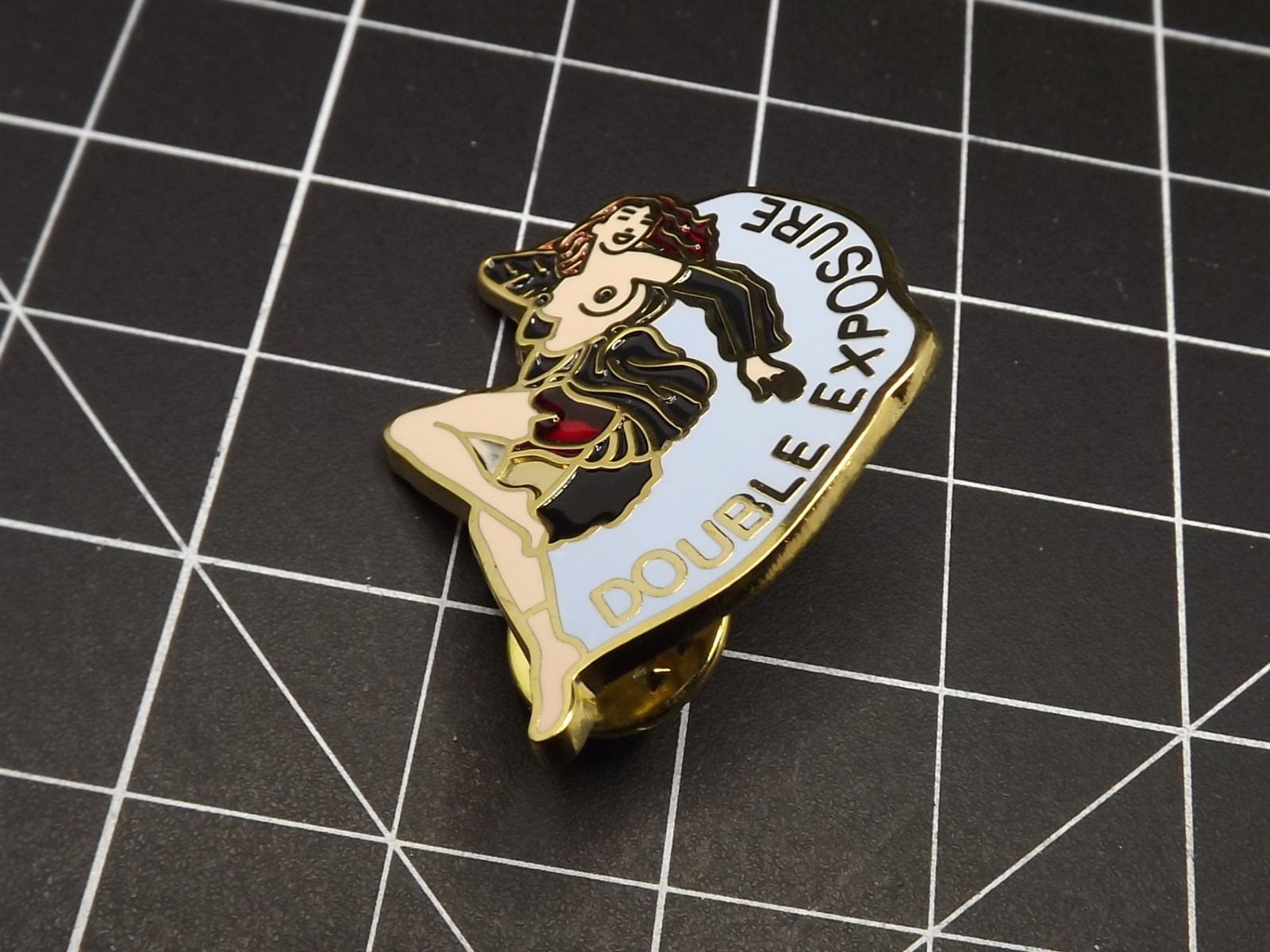 Enamel AIRPLANE PIN NOSE ART Girl Lapel Pin Hat 