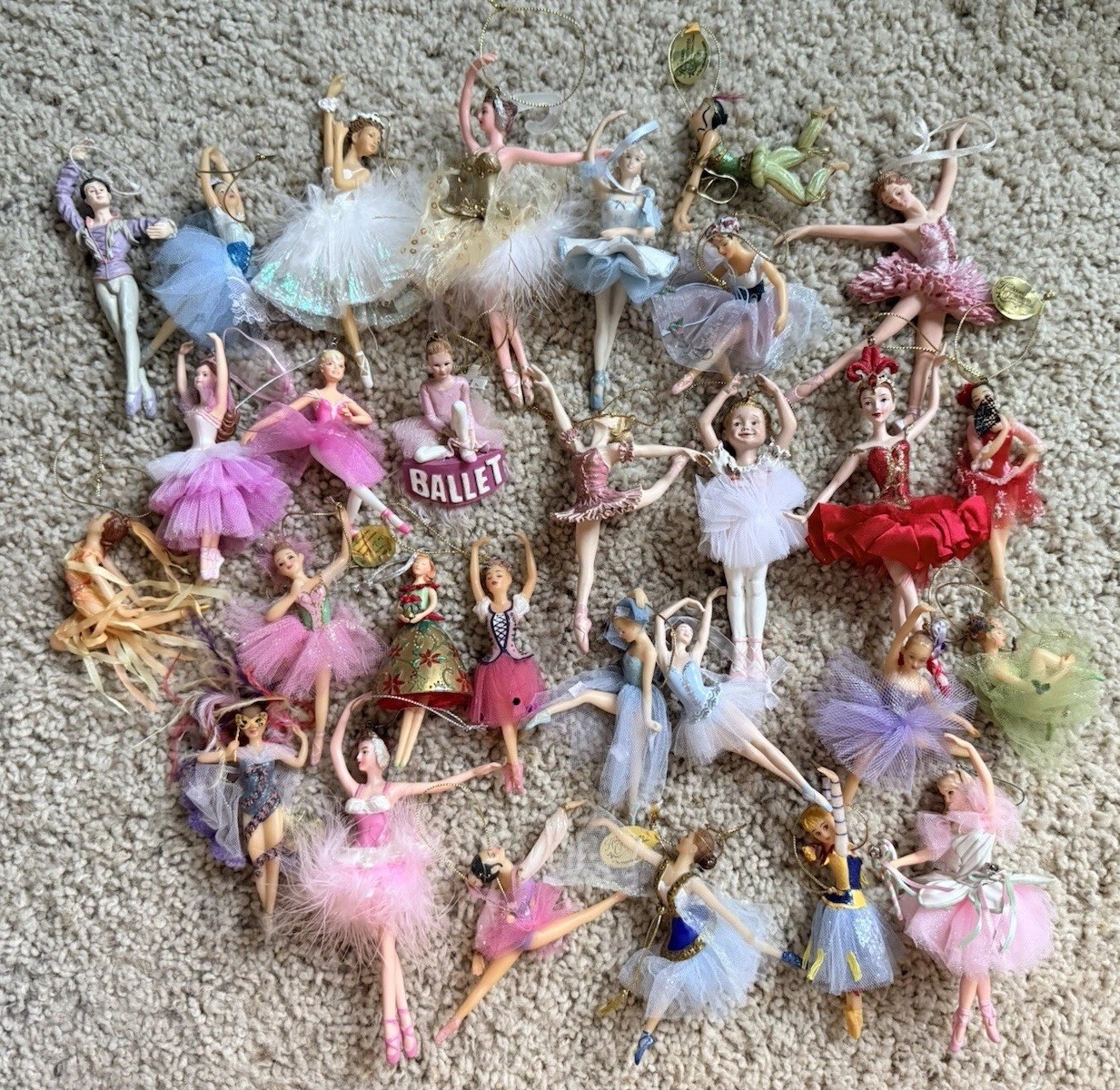 Vintage Ballerina Christmas Ornaments Lot Bulk Ballet Tree Decor Set Of 29