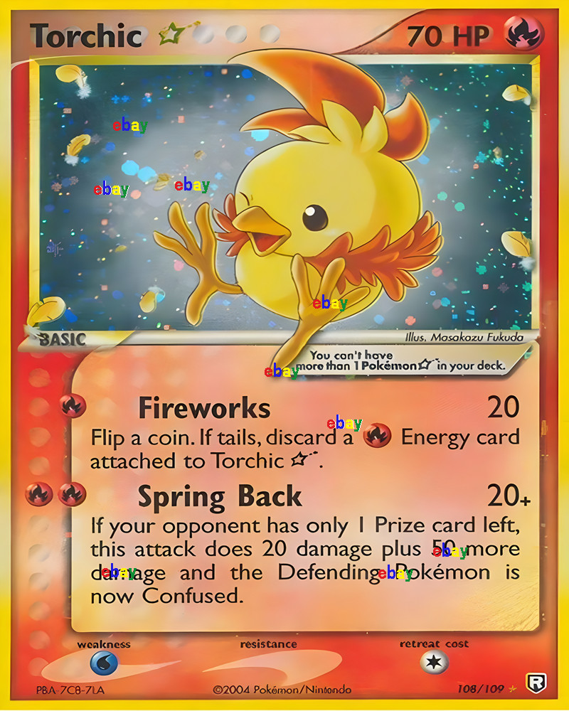 POKEMON EX TEAM ROCKET RETURNS HOLO GOLD STAR TORCHIC CARD 200 8\