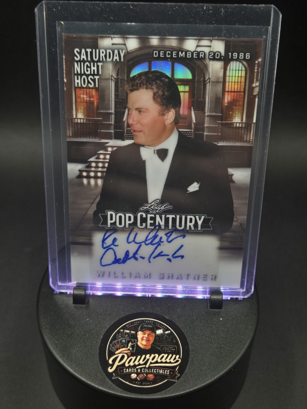 1 OF 1 Chrome William Shatner 2025 Leaf Pop Century Saturday Night Host Autograp