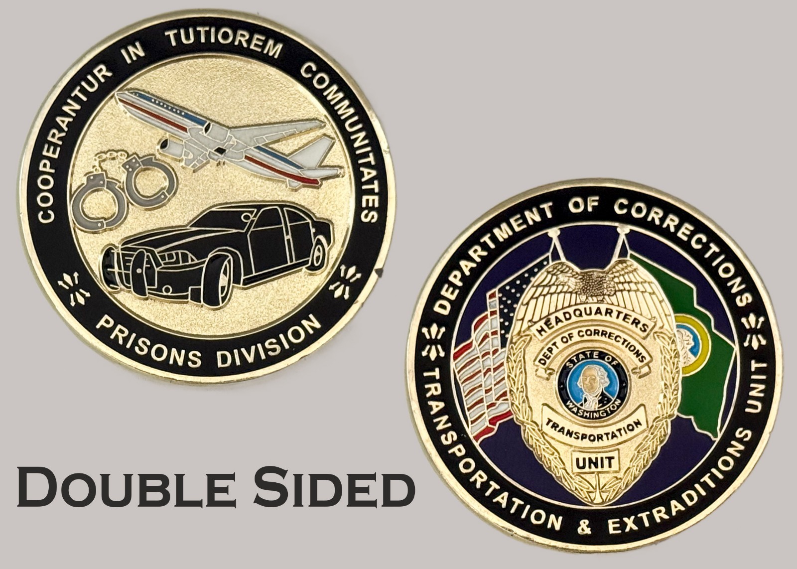 Washington DOC Transportation Extraditions Prisons Division Challenge Coin  J#25