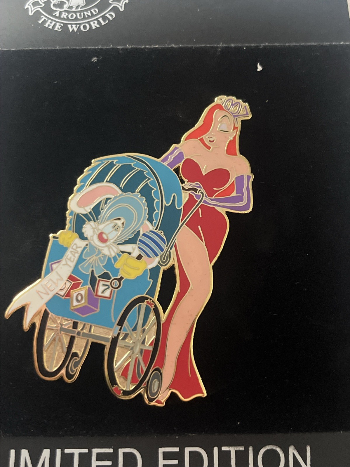 Disney Shopping Jessica & Roger Jumbo New Year  LE 500 Pin Rare NEW