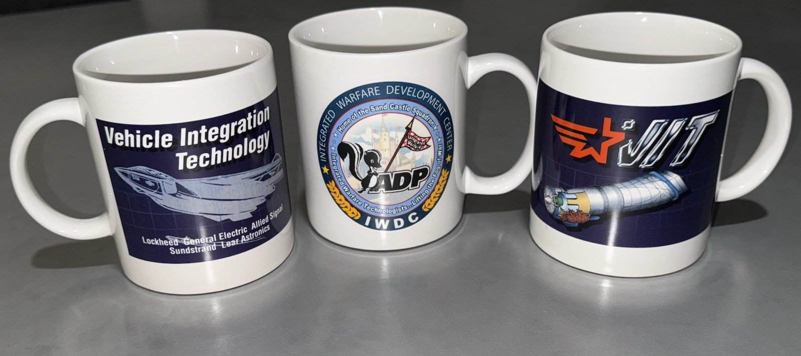 Vintage Lockheed Martin Skunkworks Astronics Coffee Mug Lot Of 3 NASA Integrated