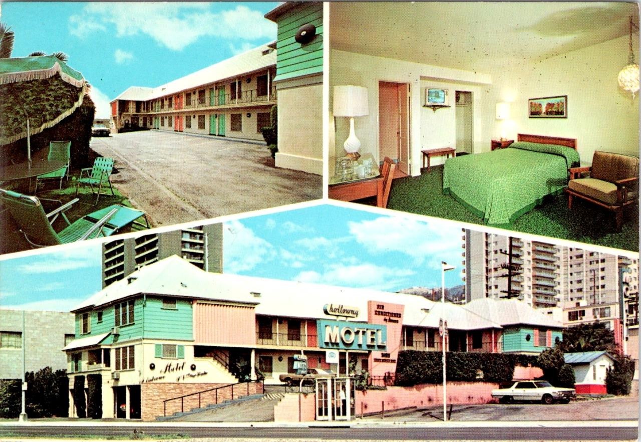 Hollywood, CA California HOLLOWAY MOTEL~Santa Monica Blvd ROADSIDE 4X6 Postcard