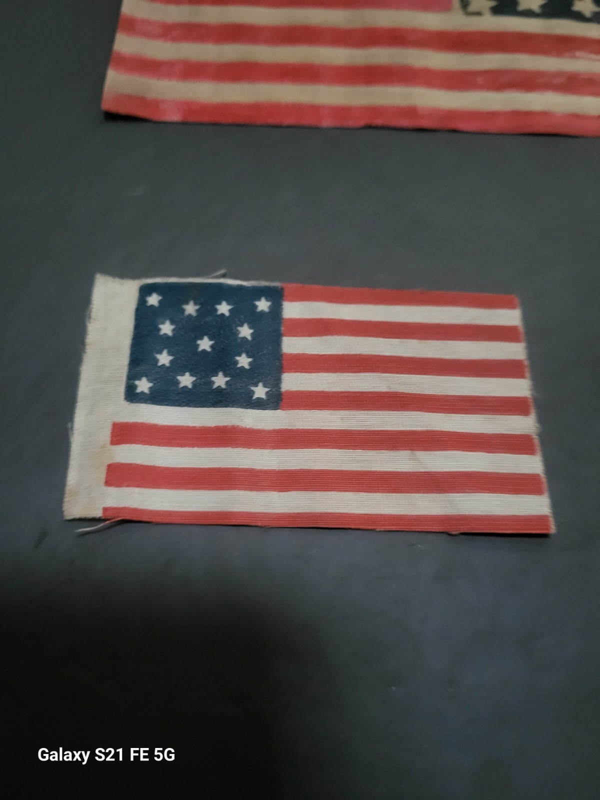 Old antique 13 Star Medallion US Parade Flag 19c 1860-1900 Centennial 1876 1800s