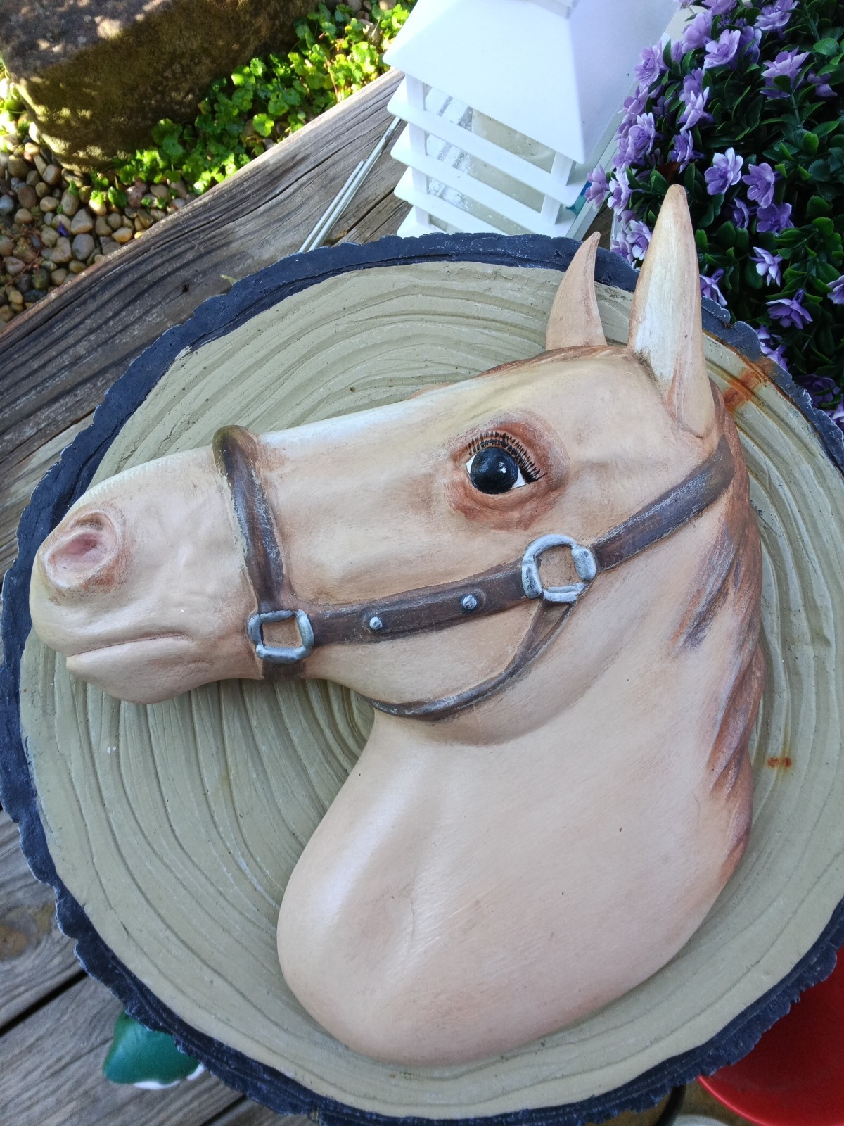 Vintage 3D HORSE HEAD WALL HANGING Hand Painted Excellent Condition HORSE HEAD