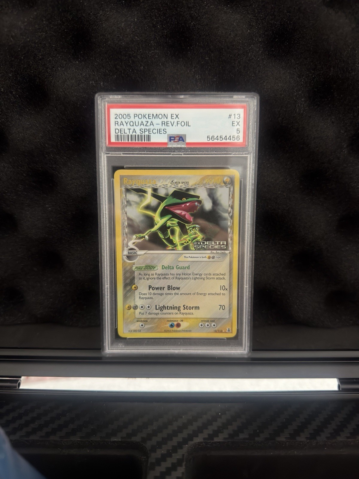 Pokémon 2005 EX Delta Species Rayquaza Reverse Holo #13/113 PSA 5