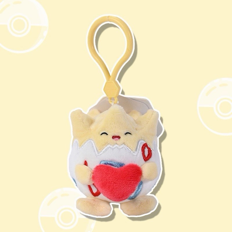 Authentic Pokémon Togepi Plush Keychain Soft Toy Mascot Heart Charm Us Sller
