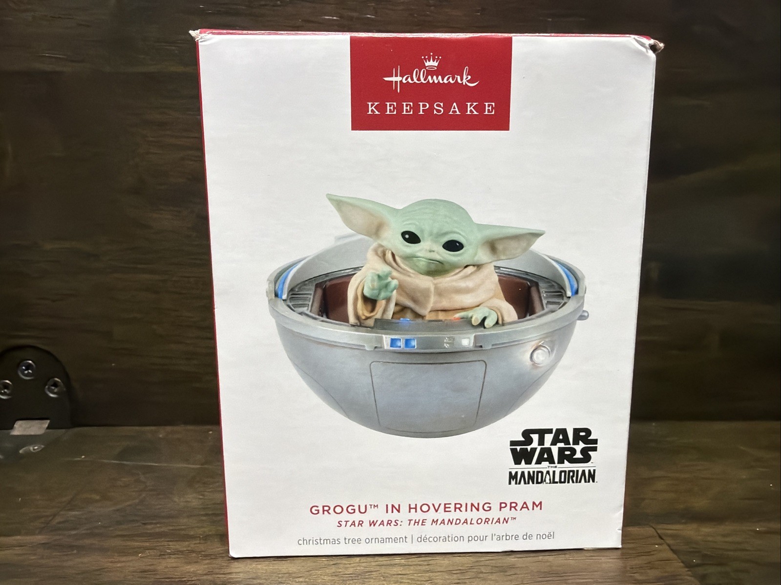 2024 Hallmark Ornament Grogu In Hovering Pram Star Wars Mandalorian Light Sound