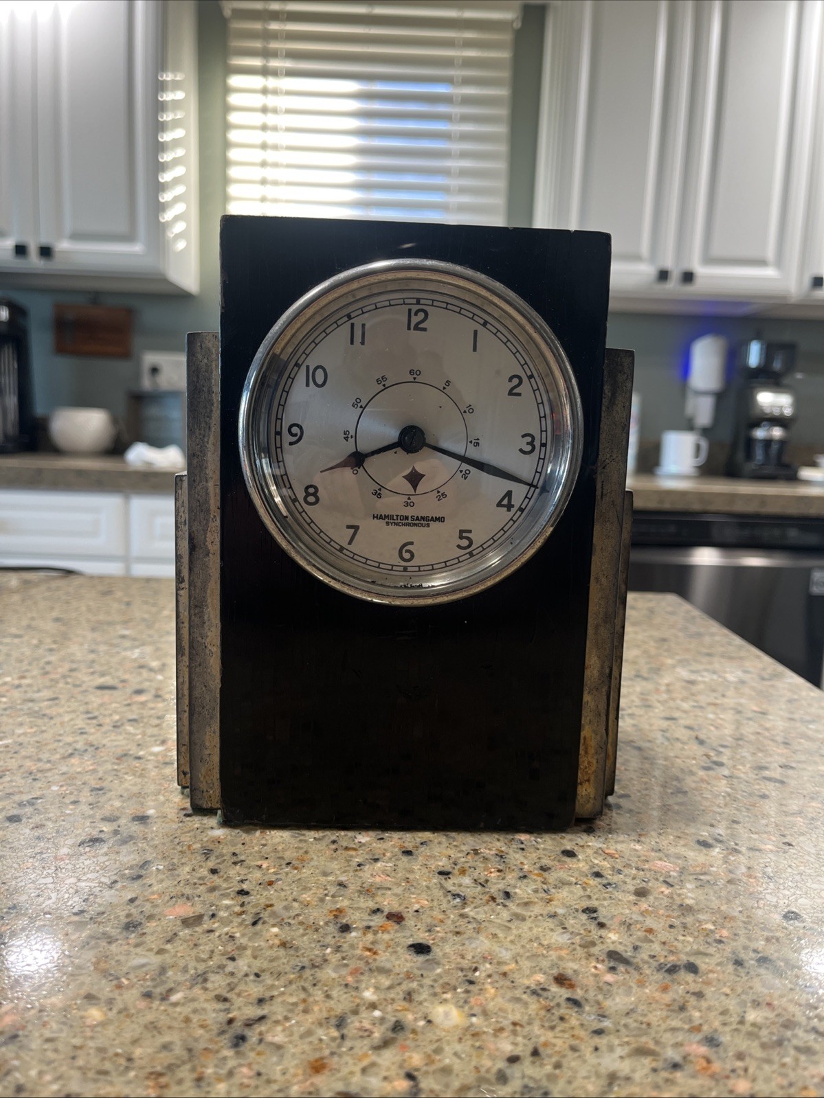 Rare Vintage Hamilton Sangamo Art Deco Electric Mantel Clock S-403 As Is Parts