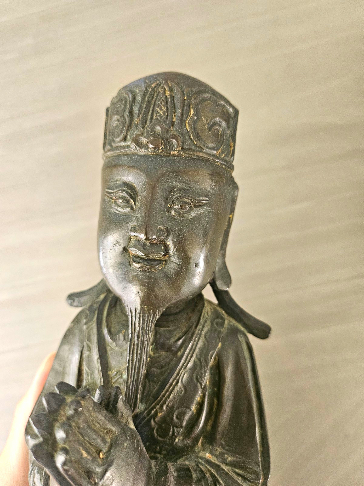 Antique Ming Dynasty Chinese Bronze Statue of Taoist Deity Figure
