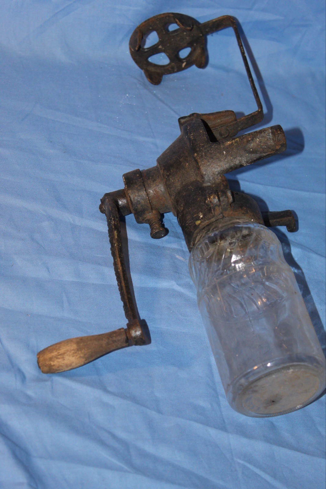 Vintage Antique Arcade Cast Iron Wall Mount Coffee Grinder