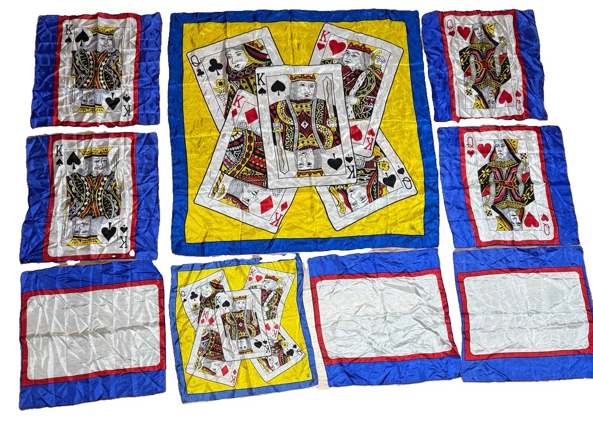 Vintage SKS Silk King Studios Four Kings Card Blendo Magic Routine 10-Piece Kit